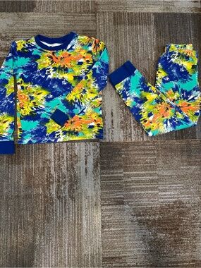 Tucker + Tate boys Long-Sleeve Tie-Dye Print pj set- Blue Multi